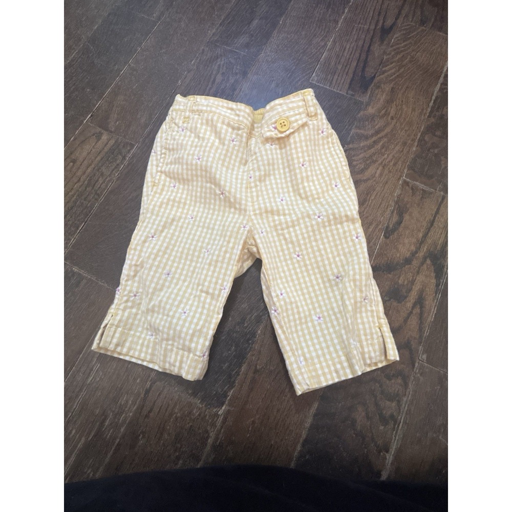 Baby Gap Toddler Checkered Pants Yellow 12-18 Months